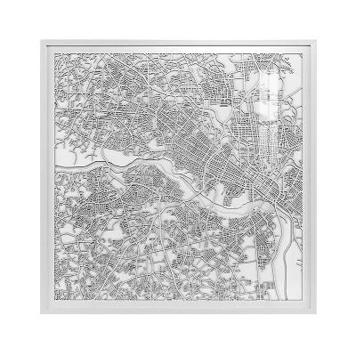 China Modern Laser Cut Map Modern Home Decoration Framed Paintings For Living Room for sale