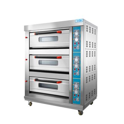 China Pizza Cake Bread Bakery Gas Platform Oven For Sale New Arrival Gas Platform Oven 3 Commercial Supply 6 Tray Oven for sale