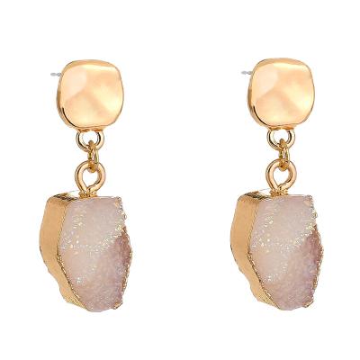 China Manufacturers TRENDY stocks customized alloy color resin design irregular earrings women creative ab earrings accessories for sale