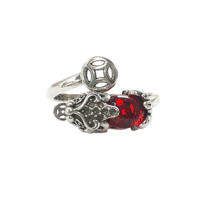 China Silver Plated Red Girl Wedding Classic Hiphop Spot Ladies Jewelry Cubic Zirconia Ring Copper Gift Wholesale for sale