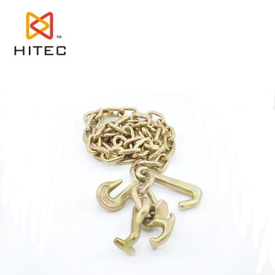 China Transmission Chain G70 Binding Chains With Clevis Lug Yellow Painted for sale