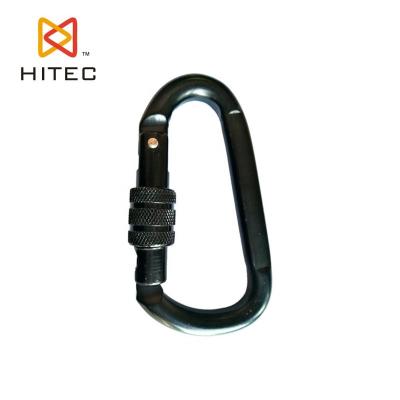 China Good surface quality carbon steel carabiner safty flat type snap hook with screw for sale