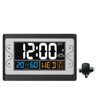 China Radio Controlled Calendars Digital Clock With Color Screen Calendar Clock And Digital Wall Clock for sale