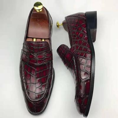 China Italian handmade genuine leather men's shoes dress shoes men's office shoes breathable goodyear crocodile men's shoes for sale