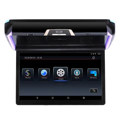 China 15.6 Inch Wide Screen Android System Car Roof Monitor Aerial Flip Mirror Link Down Monitor for sale