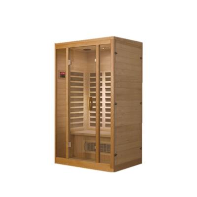 China Computer Control Panel Vertical ODM Front Design Steam Room Door Hemlock Solid Wood for sale