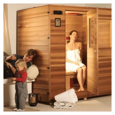 China Computer control panel factory price wooden 3 person steam shower sauna room for home for sale