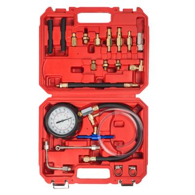 China TU-114 Gasoline Cars Oil Burning Pressure Meter Fuel Pressure Meter Fuel Pressure Spray Tester Kit Pressure Gauge For Fuel Injection System 0-140psi/0-10bar for sale