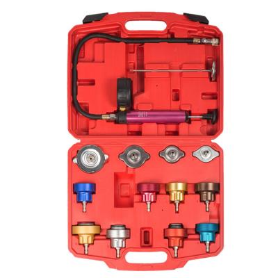 China Auto Repair Tools 14pcs Radiator Cooling System Pressure Tester Kit Car Water Tank Leak Detector Automotive Cooling System Tester for sale