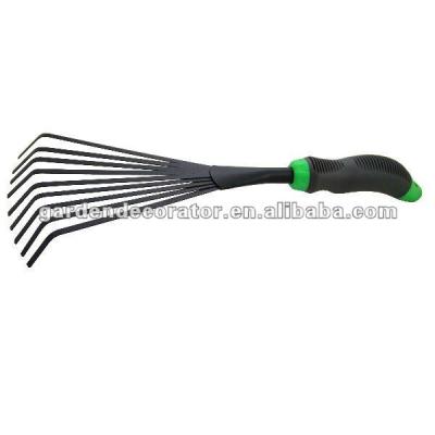 China Garden Rake (GD-15292K) 9 Tines Fan Rake Gardening Rake with Ergonomic 2-Tone Handle for sale