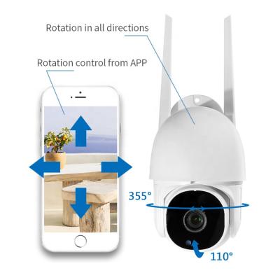 China Human Motion Tracking Surveillance 1080P Full HD 355 SD IP66 Card IR Wifi Intelligent Home Video Smart CCTV PTZ Camera for sale