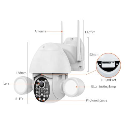 China Human Motion Tracking 3MP HD Spotlight Security Camera Alarm Motion Sensor Sound Light With Camera for sale