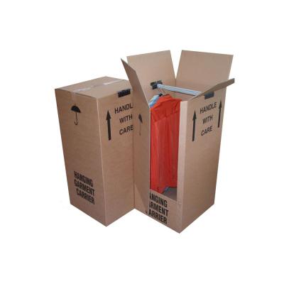 China Recyclable Big Large Durable Wear A Movable Robe Wardrobe Closet Box Cardboard , Custom Cardboard Corrugated Packaging Box Printing Paper Box OEM for sale