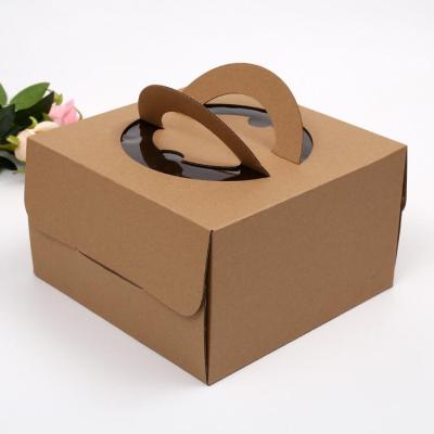 China High Quality Recycled Materials Cake Packaging Corrugated Paper Box With Handle for sale