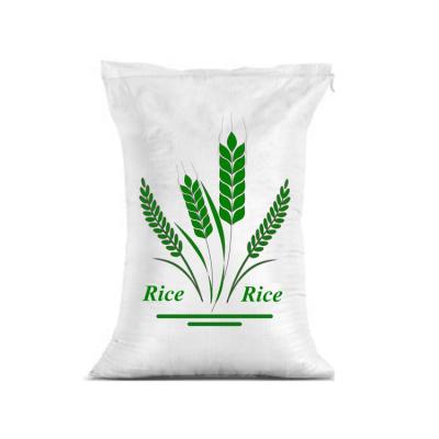 China Customized Recyclable Plastic PP Woven Rice Bag 50kg Polypropylene White Bopp Sacks Rice Laminated Bag for sale