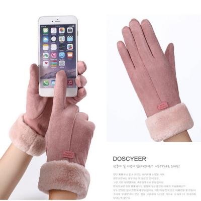 China Female Touch Screen Gloves Winter Outdoor Sports Gloves Women Gloves Full Finger Warmer Mittens Windproof Finger Gloves for sale