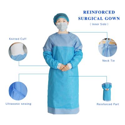 China Clinic/Hospital Sterile Medical Protective Clothing Ultrasonic Welding PP+PE Disposable Surgical Gown for sale