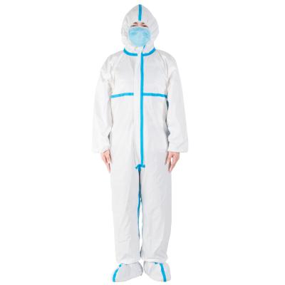 China Single Use Disposable Protective Clothing Descartable Medical Protective Suit With Zipper for sale