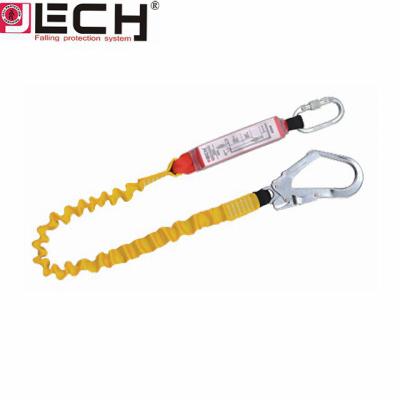 China Adjustable Fall Protection Shock Absorbing Single Arrest Lanyard With Hook for sale