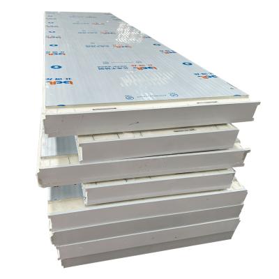 China Modern 100mm PU Polyurethane Sandwich Panel Stainless Steel Surface For Cold Room Storage for sale