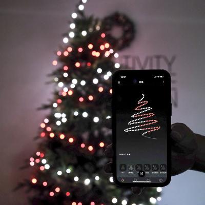 China Smart control wifi APP smart Christmas tree lights USB powered outdoor LED fairy Christmas string lights for sale