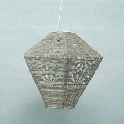 China Fashionable Solar Paper Lantern Light Energy Coated Lanterns Switch Fabric Solar Hanging Solar Lantern for sale