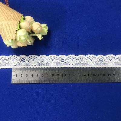 China 2.5CM Narrow Lace Trim New Design Elastic White Stretch For Underwear for sale