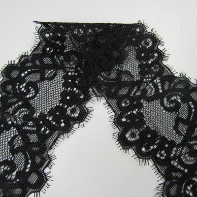 China High Quality Scallopedlace Polyester Viable Eyelash Lace Border For Garment for sale