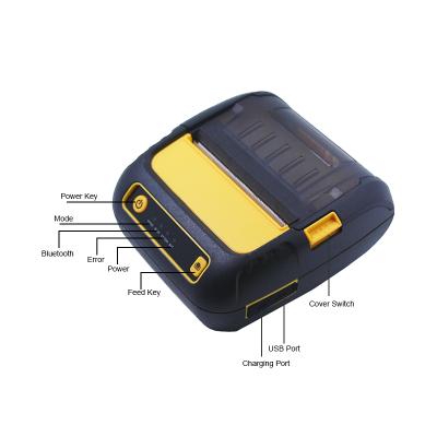 China 3 Inch Thermal Printer Android Mobile Mini Outside Receipt Printer Portable USB Tooth Yellow Blue Mobile Label Printer for sale