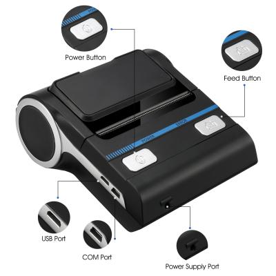 China Black High Quality USB BT SDK Free App Printer Portable 80mm Handheld Thermal Receipt Printer/Mobile Printer for sale