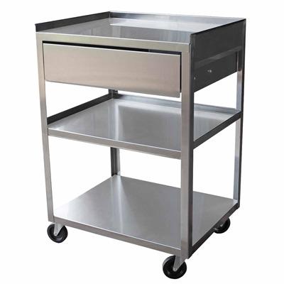 China Motor Vehicles/Electr. Electrical / Furniture / Agriculture / Medical / Horticultural OEM Price Stainless Steel Cheap Utility Cart 3 Rolling Shelf With Drawer | Sheet Metal Fabrication of Medical Supplies and Equipment for sale