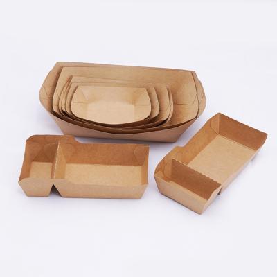 China 2 Compartment Compostable Kraft Biodegradable Fast Food Hot Dog Store for sale