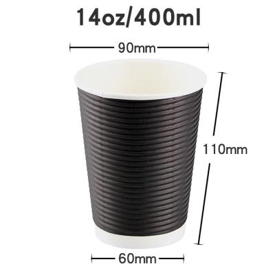 China Black Double Wall Disposable Coffee Custom Printed Biodegradable Paper Cup for sale