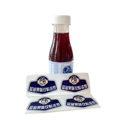 China High Quality Free Design Private Label Blueberry Beverage Strong Self Adhesive Biodegradable Paper Bottle Logo Sticker Roll Waterproof for sale