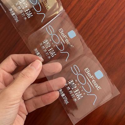 China Personalized Custom Silver Design Self-adhesive Clear Sticker Transparent Waterproof Logo Label Sticker For Water Bottle for sale