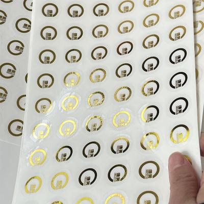 China Custom Custom Transparent Gold Foil Waterproof Logo Vinyl Sticker Sheet Logo Seal Cosmetic Bottle Waterproof Clear Circle Sticker for sale