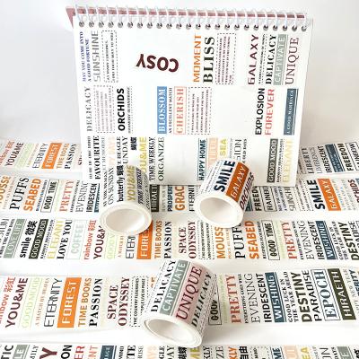 China Wholesale Custom Glossy English Positive Washi Album Sticker Verdict Washi Tape Set Korean Cute Aesthetics for sale