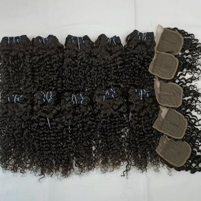 China Gift Free Virgin LetsFly Deep Wave Hair Weave Bundles Deep Wave Hair Extensions With Machine Made T Piece Closure for sale