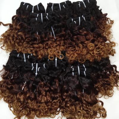 China wholesale italy style deep curly body wave and material cheap african hair 2 tones ombre hair brazilian hair extension free ship for sale