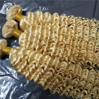 China Russian Color Hair Extension 100% Brazilian Curly Wave Hair 10bundles Deep Blonde Loose Deep Color 613 Virgin Hair for sale