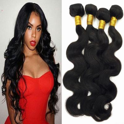 China regular wave letsfly mixed 4 bundles body wave hair wavy natural unprocessed virgin brazilian remy hair extension wholesale 400g weave for sale