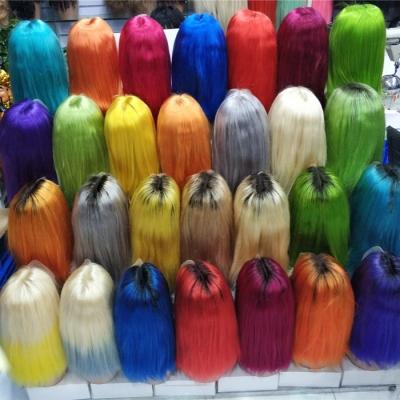 China Letsfly Human Hair Wholesale Cheap Virgin Brazilian Remy Hair 100% Frontal Wave Colors Silky Straight Human Hair Dangle Wigs for sale