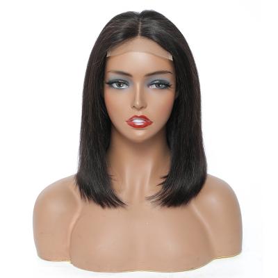 China Letsfly Silky Straight 4x4 Lace Closure Bob Wig Peruvian Virgin Human Hair Wig Extensions Silky Straight Wave 10-16 Inches Wholesale Free Shipping for sale