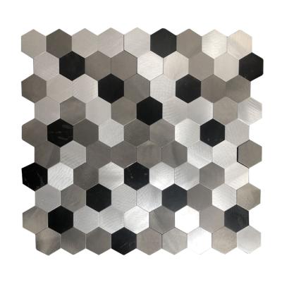 China Gray And White Modern Black Metal Mosaic Combination Self Adhensive New Products for sale