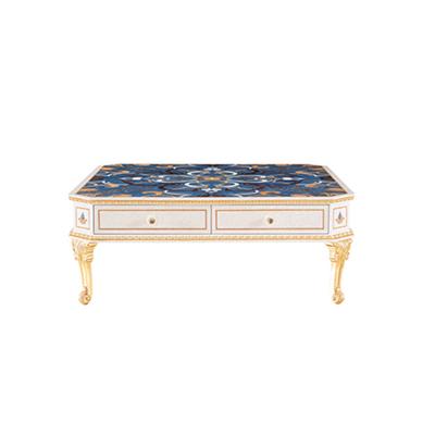 China New Product Good Quality Decor Solid Wood Hot Selling Luxury Blue Solid Wood Tea Table for sale