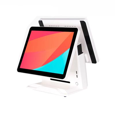 China 15 Inch POS Dual Terminal 32GB Screen System Cashier Machine For Restaurant for sale