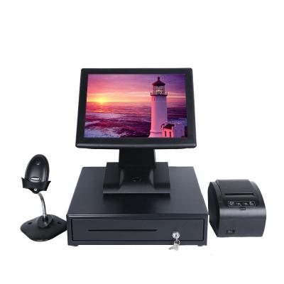 China China cash register 15 inch touch screen with cash drawer terminal position machine 15 inch TFT LCD for sale