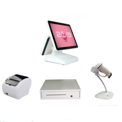 China Durable A Whole Set Of 15 Inch Screen Dual POS All In One Cash Register POS System Machine for sale