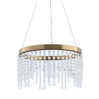 China Home Decoration Adjustable Chandelier Lighting Length Vintage Pendant Light Hanging Chandelier Luxury Crystal Ceiling Lamp Brass for sale