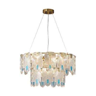 China Handcrafted Art Loft Living Room Ceiling Chandelier Lamp Restaurant Lobby Adjustable French Villa Staircase Style Lamp Length for sale